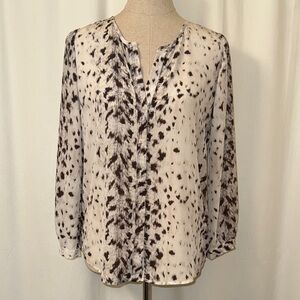 Joie Cream and Black Spotted Silk Blouse